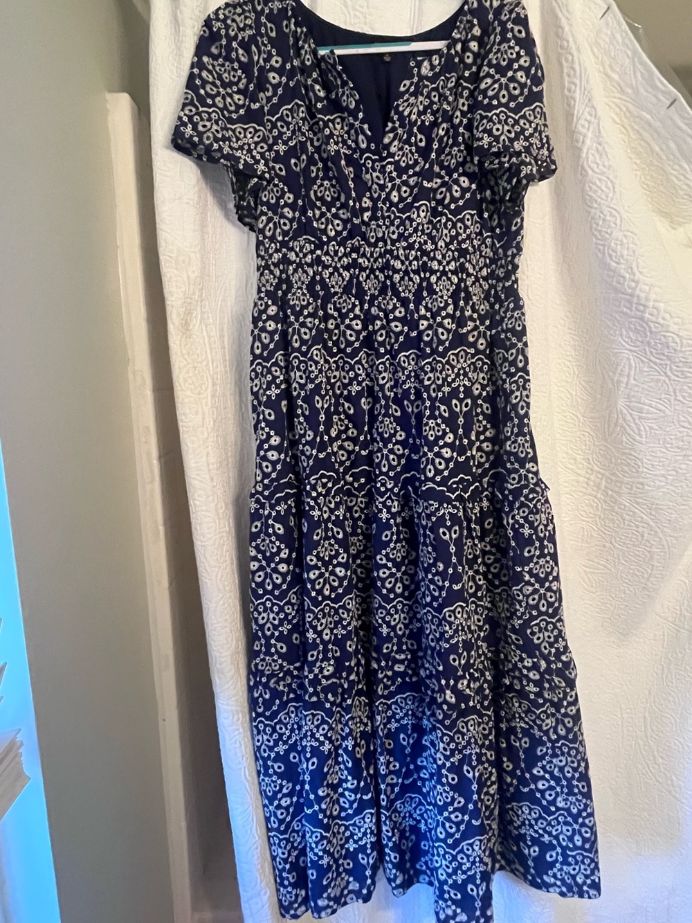 Sugarlips Navy Blue and White Floral Maxi Dress